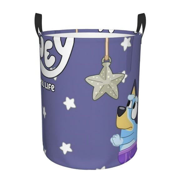 Johaoi Bluey Pattern Round Large Laundry Basket -Storage Basket - Toy Storage Basket, Perfect as Hamper, Kids Room Storage, and Toy Containment-