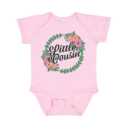 

Inktastic Little Cousin with Flower Circle Gift Baby Girl Bodysuit