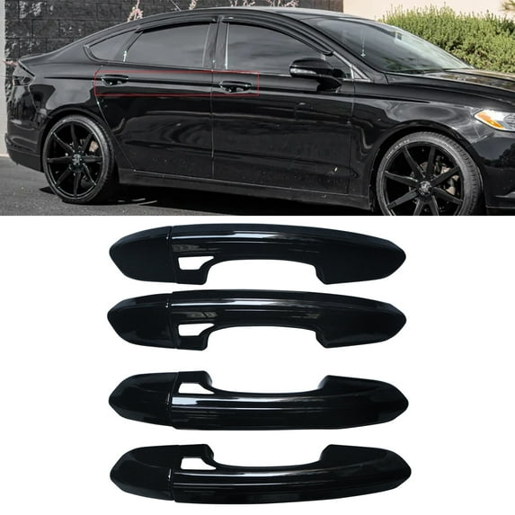 NINTE Door Handle Covers for 2016-2020 Ford Edge & 2013-2020 Ford Fusion w/4 Smart Keyholes 8 PCS