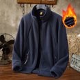 thumbnail image 3 of Dpytoraw Winter Men's Fleece Spring/Autumn Jacket With Stand Collar Zipper Casual, 3 of 5