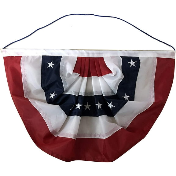 GiftWrap Etc. Patriotic Front Door 10" x 16" 4th of July Bunting Flag, Fade Resistant