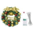 thumbnail image 2 of Christmas Wreath Merry Christmas Front Door Ornament Wall Artificial Pine Garland for Party Décor 12 Inches with Led Strip Light Christmas Decorations Wreath for Front Door Indoor Outdoor, 2 of 10
