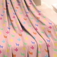 thumbnail image 3 of Pink Butterfly Pattern Blanket,Comfortable Soft Flannel Throw Blanket,All Season,Warm Lightweight Blankets for Sofa Bed Couch Living Room Chair,30"x40", 3 of 4