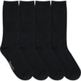 thumbnail image 2 of BambooMN Men's Rayon from Bamboo Fiber Moisture Wicking Luxury Antibacterial Casual Dress Mid-Calf Socks - Black - 4prs, Size 6-10, 2 of 6