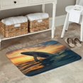 thumbnail image 7 of Rateoe Sunset Ocean Whale Pattern Flannel Door Mat Indoor Outdoor Entrance, Waterproof All-Weather Doormat,Fade Resistant, Low Profile Entryway Mat 16x24in, 7 of 7