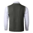 thumbnail image 4 of JTieacloth Casual Pullover Sweater Male Knitted Vest Vest V Neck Sleeveless Padded Sweater Vest(Gray), 4 of 5