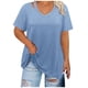 thumbnail image 1 of Camisetas Casuales de Manga Corta Cuello Redondo Sólido, Blusa de Moda de Verano Y Primavera de las Mujeres, 1 of 7