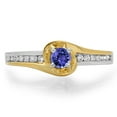 thumbnail image 2 of Dazzlingrock Collection 14K Two Tone Gold Round Tanzanite & White Diamond Ladies Twisted Bridal Engagement Ring, Size 5, 2 of 5