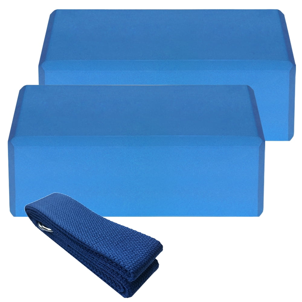 2pcs EVA Yoga Blocks 1pcs Cotton Yoga Strap Stability Blocks Yoga Strap