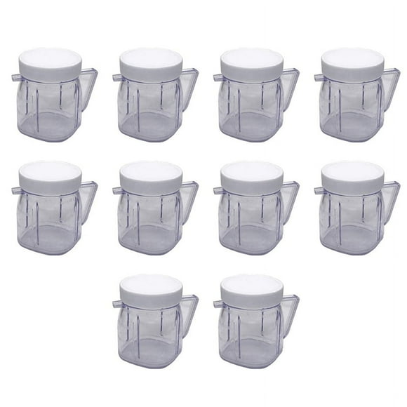 Para piezas de repuesto para licuadora, accesorio para jarra de licuadora Osterizer 4937, mini jarras de plástico con tapa (paquete de 10)