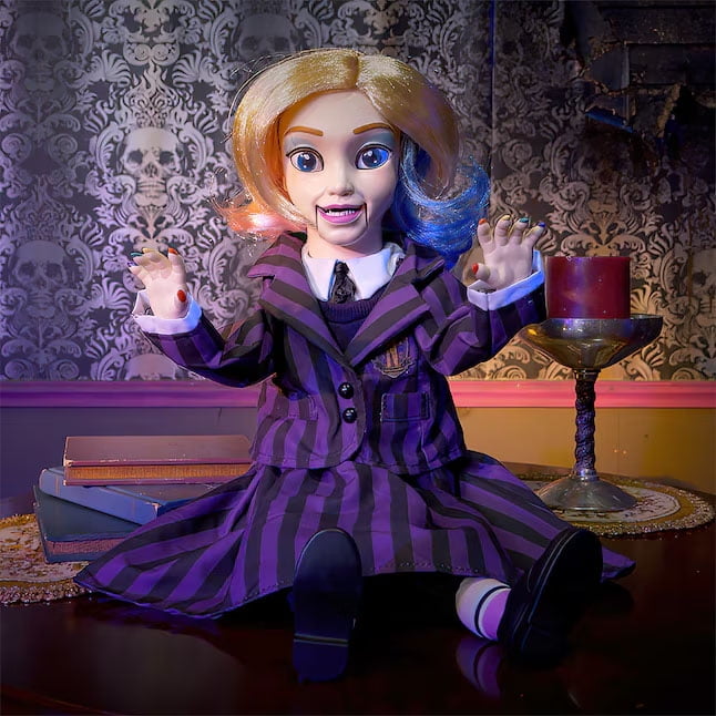 The Addams Family Enid Sinclair Halloween Animated Doll Tabletop