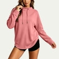 thumbnail image 4 of Vivianyo HD Women's Long Sleeve Mock Neck Sweatshirt, Curved Hem Loose fit Pullover Top for Women, Fall Casual Knit for Short Trip and Home Relaxation, Sizes S-2XL, 4 of 8