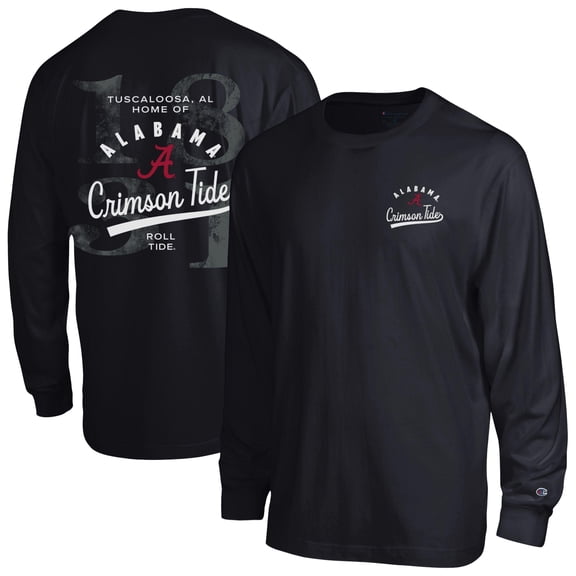 Men's Champion Black Alabama Crimson Tide Laminated All-Star Long Sleeve T-Shirt