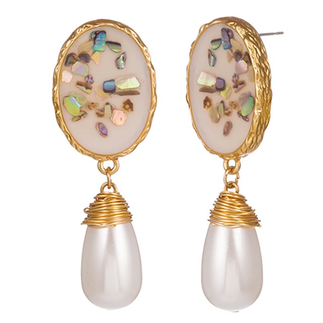 Stud Earrings Fashion Colored Shell Fake Pearl Dangle Earrings Charm Earrings
