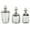 Silver Abstract S/3 9", 10", 11"H, variant on DecMode 9", 10", 11"H Silver Glass Decorative Jars, 3-Pieces