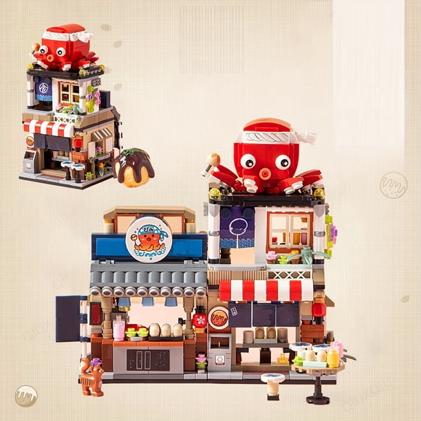 Japanese Street View Izakaya Shop Mini Building Blocks, MOC