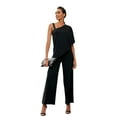 thumbnail image 2 of LASCANA Women's Asymmetrical One Shoulder Jumpsuit Zipper, 2 of 6