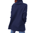 thumbnail image 5 of Women's Oversized Turtleneck Batwing Sleeve Spilt Casual Loose Knit Tunic Pullover Sweater Tops \ Fall Outfits, 5 of 6