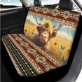 thumbnail image 3 of Binienty Sunflower Highland Cow Print Vehicle Seat Covers with Auto Steering Wheel Cover Washable Armrest Cushion Pad Removable Seat Headrest Cover Aztec Car Interior Decor Set, 3 of 7