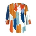 thumbnail image 4 of Aloohaidyvio Womens Summer Plus Size Tunic Tops 3/4 Sleeve Shirts V Neck Loose Casual Blouses 2024 New Floral Print T shirts 2XL, 4 of 4