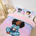 thumbnail image 2 of Castle Fairy Black Kawaii Princess Duvet Cover King,Dreamy Starry Sky King Bedding,Blue Pink White,1 Duvet Cover and 2 Pillowcases, 2 of 6