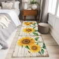 thumbnail image 4 of Sunflower 2'x6' Runner Rugs for Hallway Kitchen Bedside Non Slip Washable, Yellow Summer Botanical Vintage Entryway Rug Runners with Rubber Backing, Long Carpet Runner for Laundry Room, 4 of 8