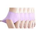 thumbnail image 1 of Posijego Womens Cotton Underwear 5 Pack Ladies Full Coverage Soft Breathable Briefs Panties Solid Color, 1 of 2