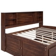 thumbnail image 3 of Noble House Amary Full Wooden Captain Bed with Bookcase Headboard, Storage Drawers and Cabinets, Antique Brown, 3 of 13