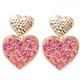 thumbnail image 1 of Pendientes de cuero artificial con forma de corazón de melocotón y lentejuelas brillantes a la moda para mujer (rosa), 1 of 3