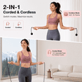 thumbnail image 4 of Jump Rope, Smart Jump Rope 2 in 1 Weighted Cordless & Corded Home Gym Fitness Workout for Women & Men (Pink), 4 of 9