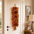 thumbnail image 6 of Cadancy Fall Garland Sunflower Maple Leaf Swag for Front Door Porch Wall Hanging Artificial Floral Teardrop Thanksgiving Decorations Autumn Harvest Seasonal Home Decor, 6 of 7
