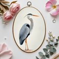 thumbnail image 7 of Canvas Wall Art Heron Bird Wild Animal Modern Art Boho Relax Cozy Heron Graceful Oval Framed Canvas Prints Vintage Wall Hanging Decor for Home Office Nursery Family Gift 8.6"x11.4", 7 of 7