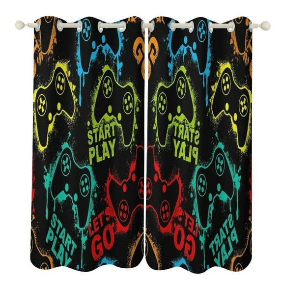 GamePad Window Blackout Curtain 3d Printed Curtain Bedroom Living Room Hotel Window 2 Panel Shade