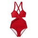thumbnail image 5 of Trajes de baño de una pieza con corte cruzado en la parte delantera para mujer Traje de baño con control de barriga Tankini Monokini Ropa de playa Fridja  nalpqowj62536, 5 of 5