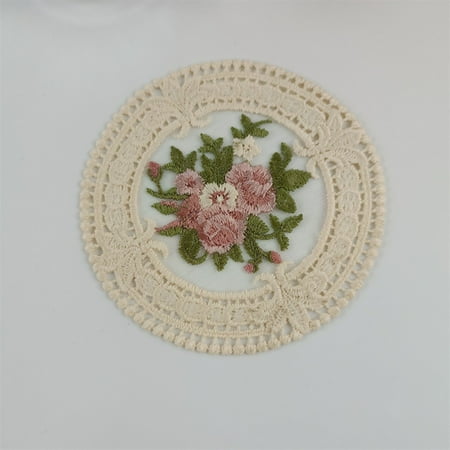 

Leke European Retro Lace Coaster Exquisite Insulation Table Mat Decoration 11cm
