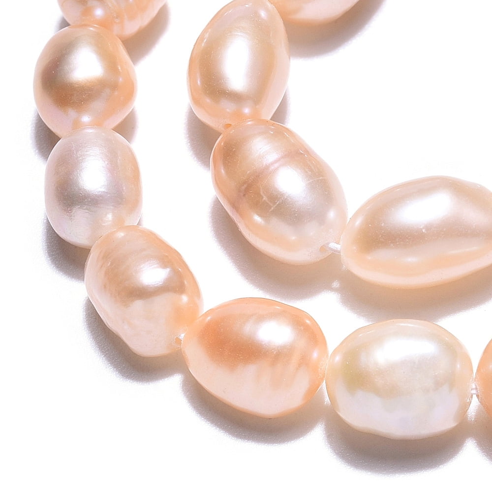 Natural Cultured Freshwater Pearl Beads Strands Baroque Keshi Pearl Rice Beads Wheat 8~13x6.9~7.5mm Hole: 0.7~0.8mm about 34~38pcs/strand 13.78 inch(35cm)