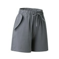 thumbnail image 4 of Vedolay Women's Summer Solid Color Drawstring High Waist Casual Shorts,Gray 3XL, 4 of 5