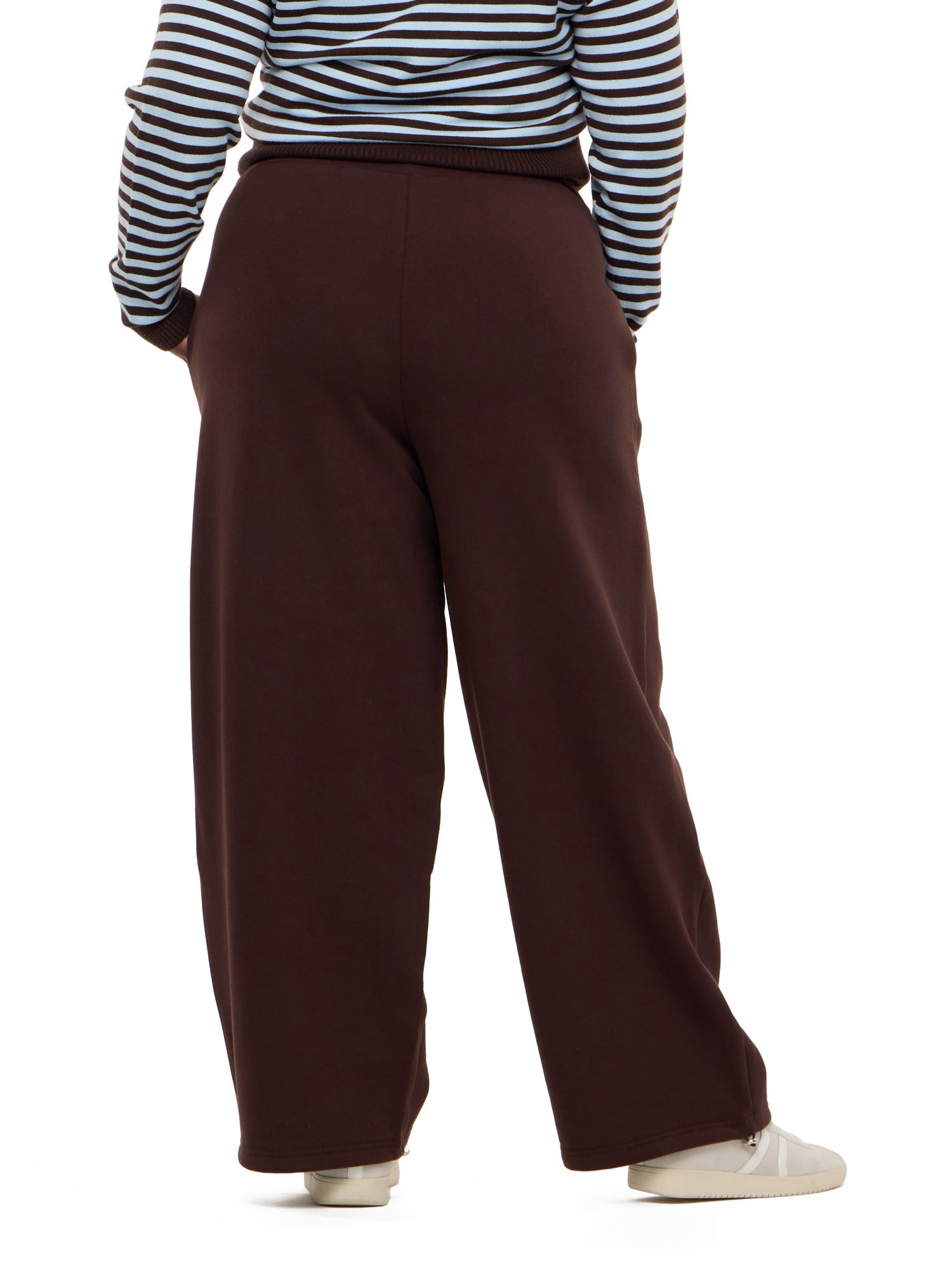 Forever 21 Women's Barrel Leg Joggers with Drawstring Waist and Bungee Hem, Fleece Balloon Pants with Side Pockets, Brown, XXS-4X
