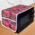 thumbnail image 1 of Botanical Microwave Oven Cover, Exotic Orchids and Leaves Illustration Colorful Summer Botany Arrangement, Water Resistant Organizer with Pockets for Kitchen, 36" x 12", Taupe Raspberry, by Ambesonne, 1 of 1