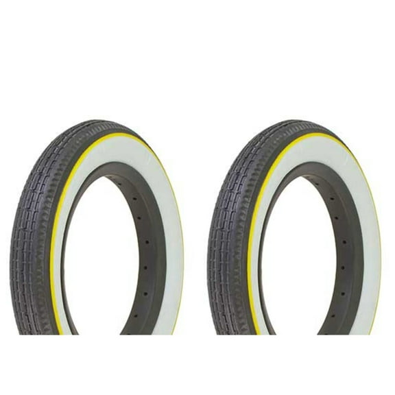 two Tire Duro 12 1/2 x 2 1/4 Black/White Side Wall Yellow Line Wall HF-180.