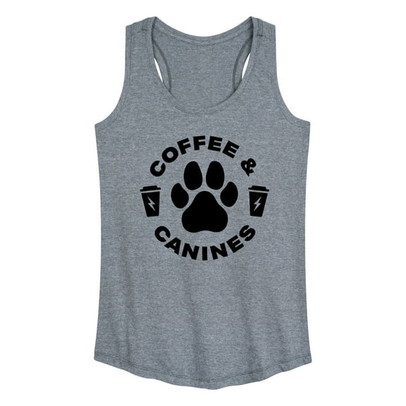 Instant Message - Coffee And Canines - Women's Racerback Tank Top