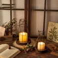 thumbnail image 3 of Hanobe Farmhouse Rustic Candle  Lantern Decor - Wire Metal Lantern Decorative Indoor Outdoor for Fireplace Mantle Coffee Table Decor Set of 2, 3 of 9