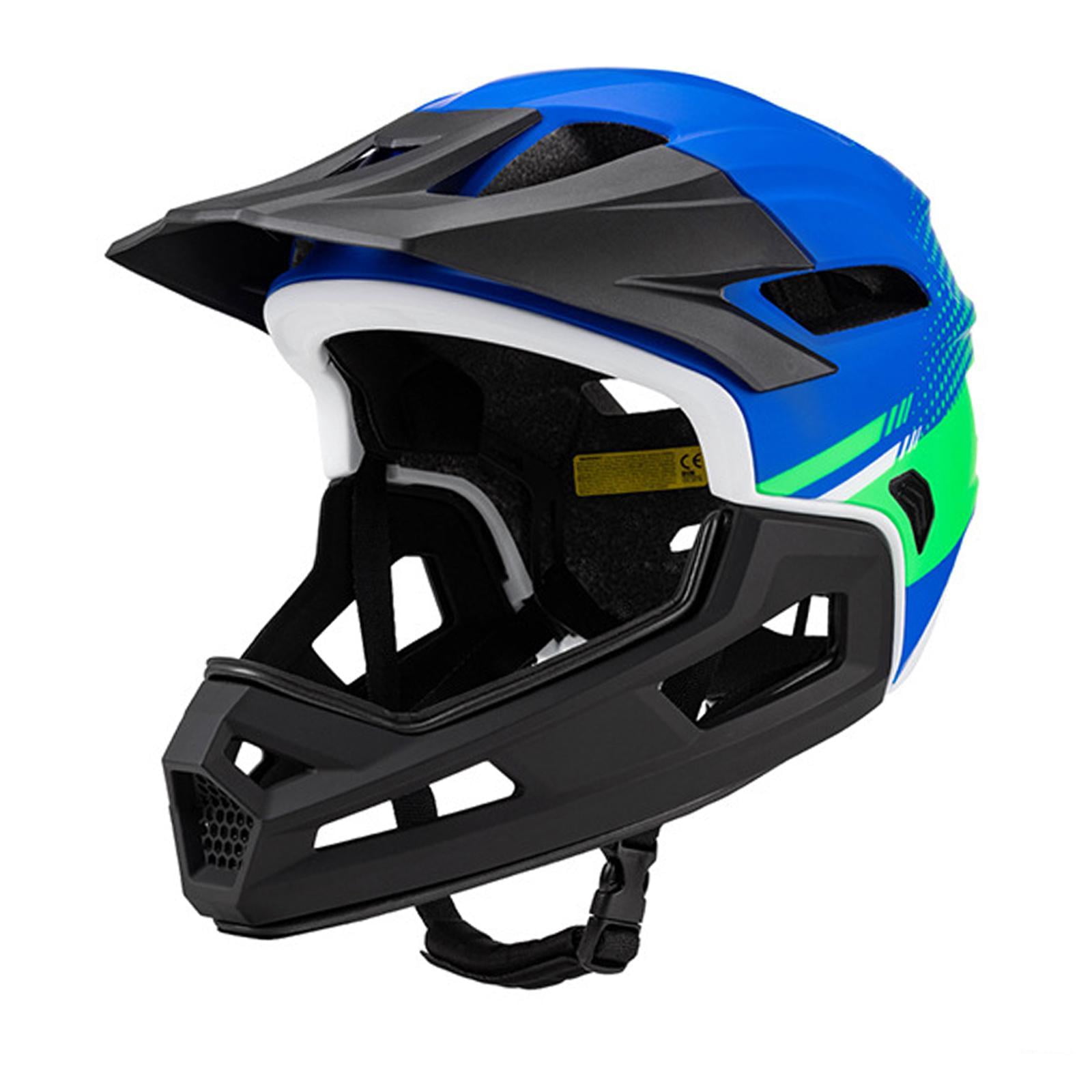 funtasica Bike Full Face Cycling Equipment Protective Gear Removable Washable Lining for Women Men Outdoor Riding Blue Green