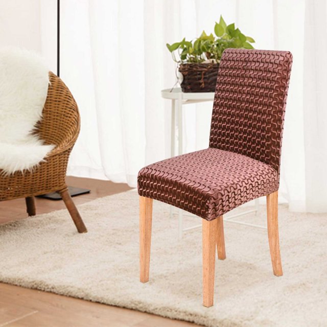 COM1950s Stretch Dining Chair Covers,One Piece Elastic Slipcover for Home and Hotel Use,Fits Chairs with Back Height 16.9 To 18.9 Inches,Easy Fit Protective Cover