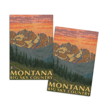 

Montana Big Sky Country Spring Flowers (4x6 Birch Wood Postcards 2-Pack Stationary Rustic Home Wall Decor)