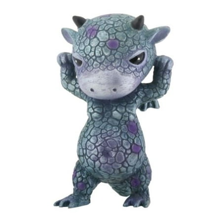 Delicately Carved Dragon - Mythical Blue and Purple Baby Ornery Dragon Fantasy Figurine
