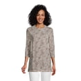thumbnail image 1 of Lands' End Women's Tall 3/4 Sleeve Supima Cotton Crewneck Tunic, 1 of 3