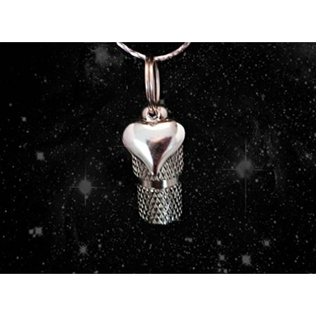 Fancy Puffed Heart - Classic Mini PUFFED HEART Silver Personal CREMATION URN Keepsake - Includes Velvet Pouch & Fill Kit