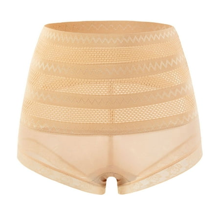 Kmdttou Cotton Underwear for Women Sexy Lace High Cut Panties Comfort Bikini Panty Stretch Underpants Breathable Ladies Briefs (Available in Plus Size) Beige-L