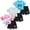 Colorful Blue Red, variant on Girls Summer Outfits 6 Piece Set Tie Dye Heart Print Short Sleeve Tops and Shorts Set Casual Clothing for Kids,Blue Purple Pink,7-8 Years